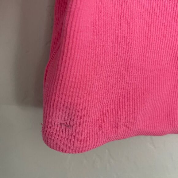 NWT ZARA PUFF sleeves RIBBED CROPPED Top PINK Size M - Picture 6 of 6